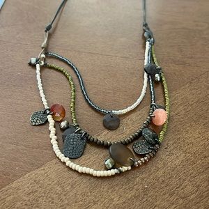 Silpada retired three strand Boho beaded necklace